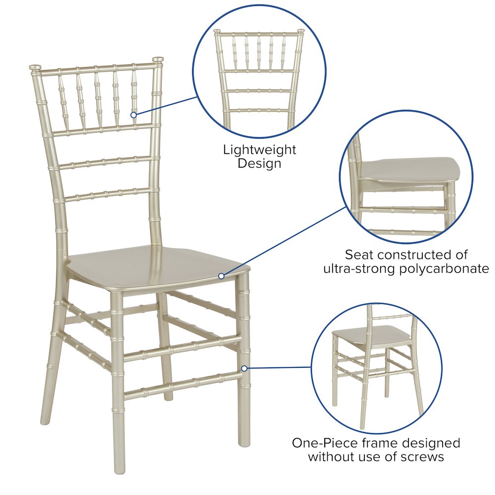 Champagne  Stackable Resin Chiavari Chair. Picture 6