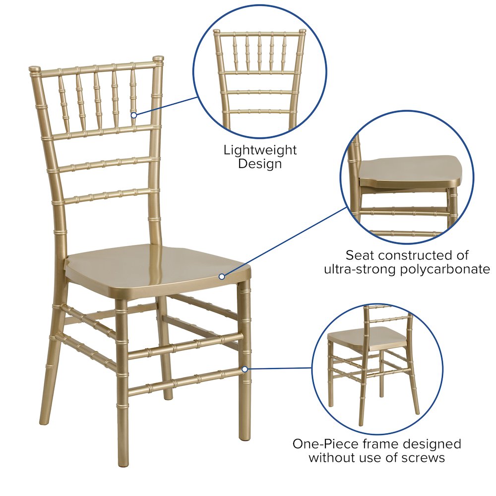 Gold Resin Stacking Chiavari Chair. Picture 6