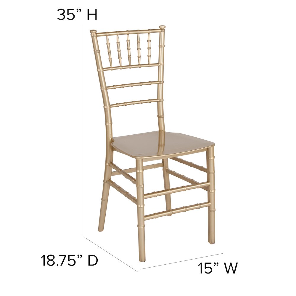 Gold Stackable Resin Chiavari Chair. Picture 2