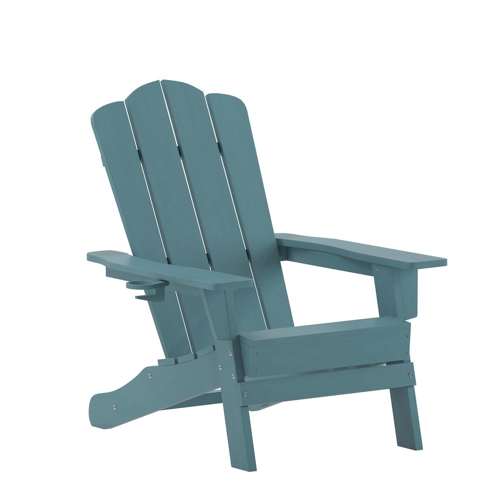 Contemporary Commercial Grade Adirondack Patio Chair with Cupholder. Picture 1