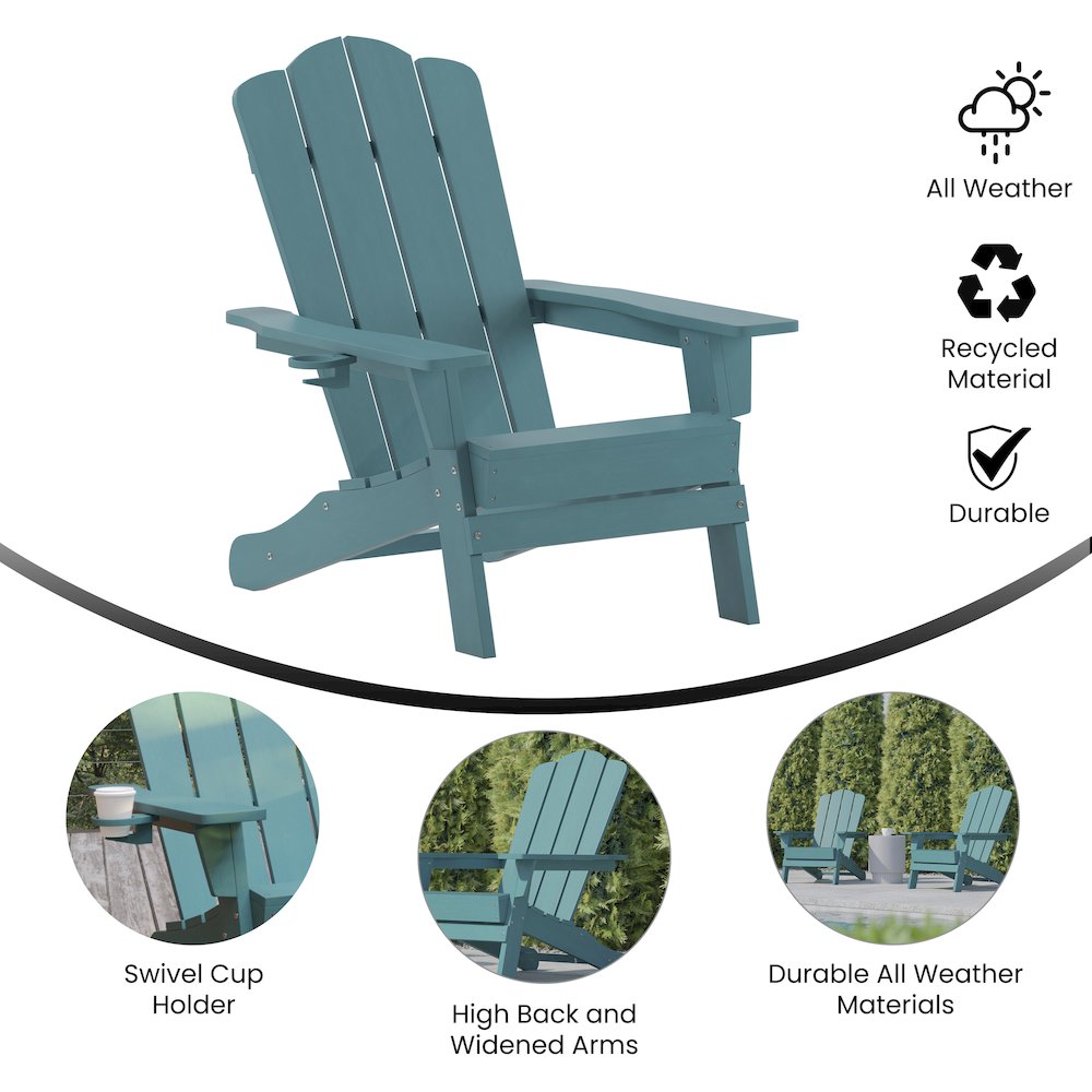 Contemporary Commercial Grade Adirondack Patio Chair with Cupholder. Picture 4