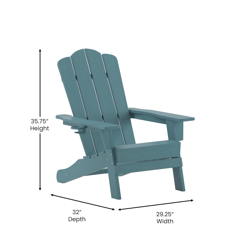 Contemporary Commercial Grade Adirondack Patio Chair with Cupholder. Picture 5