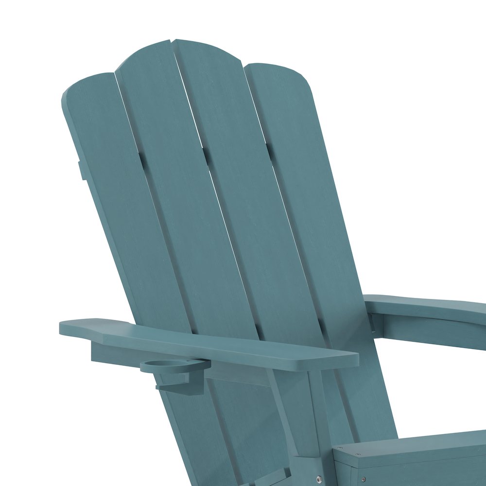 Contemporary Commercial Grade Adirondack Patio Chair with Cupholder. Picture 9