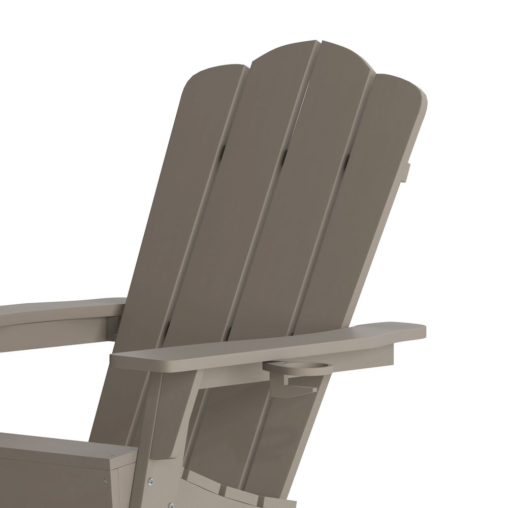 Contemporary Commercial Grade Adirondack Patio Chair with Cupholder. Picture 9