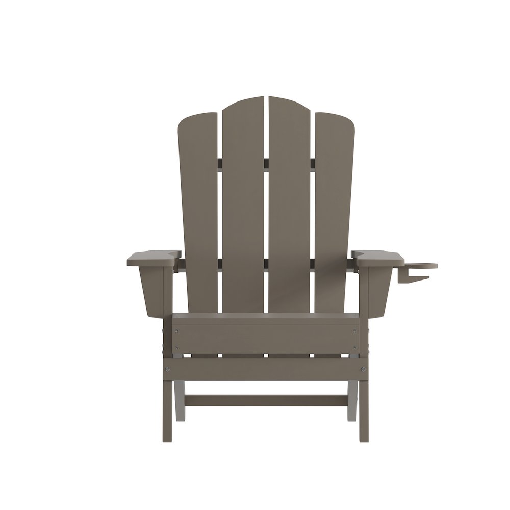 Contemporary Commercial Grade Adirondack Patio Chair with Cupholder. Picture 11