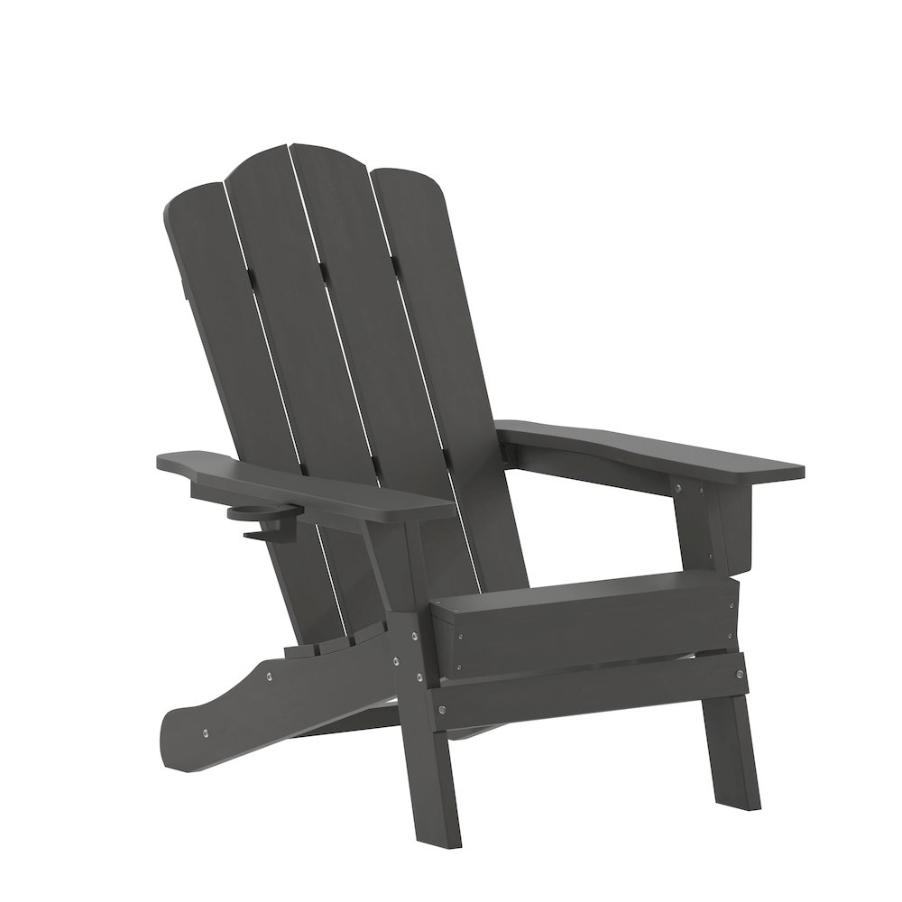 Contemporary Commercial Grade Adirondack Patio Chair with Cupholder. Picture 1