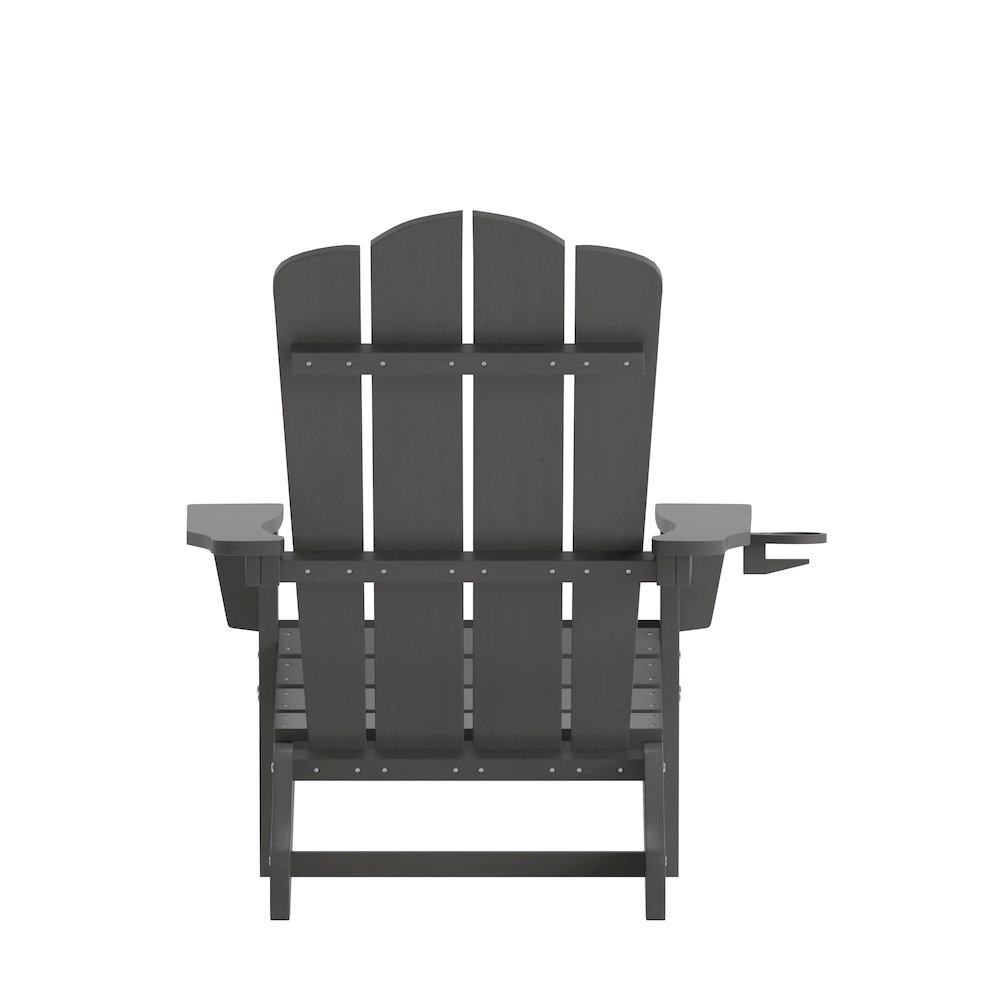 Contemporary Commercial Grade Adirondack Patio Chair with Cupholder. Picture 8
