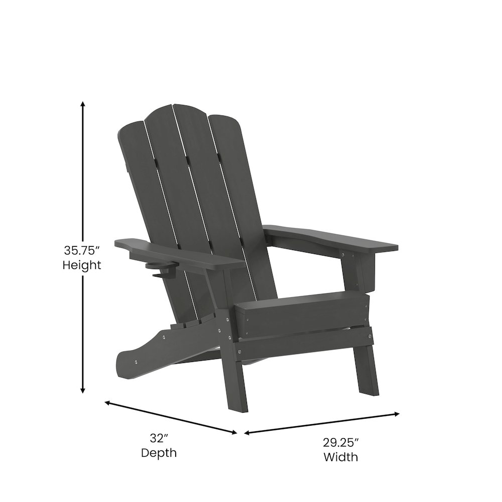 Contemporary Commercial Grade Adirondack Patio Chair with Cupholder. Picture 5