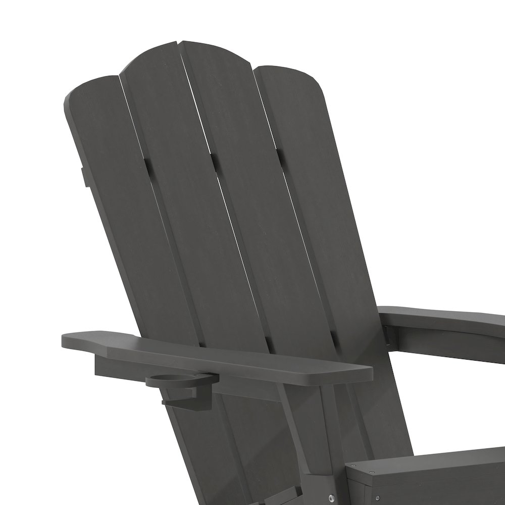 Contemporary Commercial Grade Adirondack Patio Chair with Cupholder. Picture 9