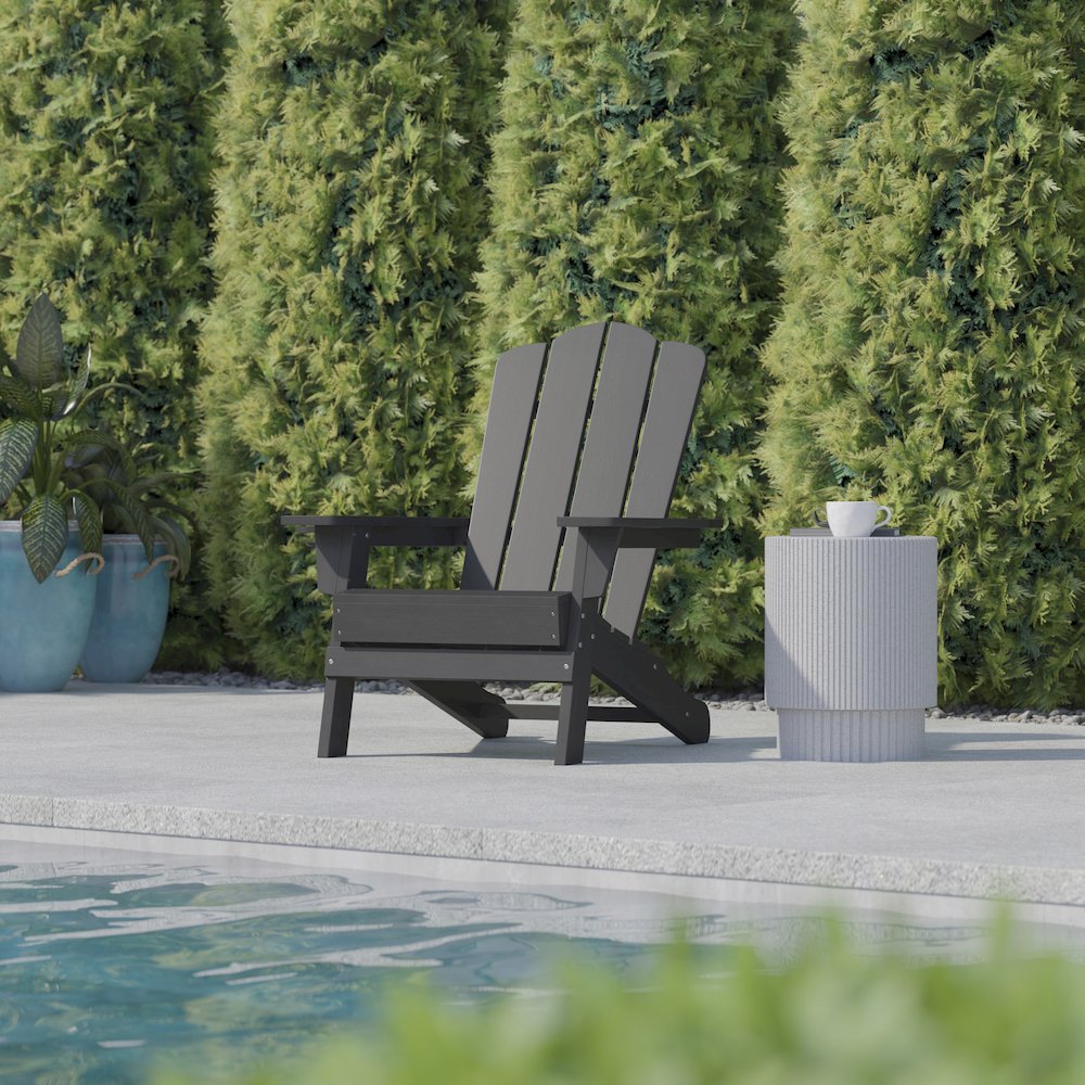 Contemporary Commercial Grade Adirondack Patio Chair with Cupholder. Picture 6