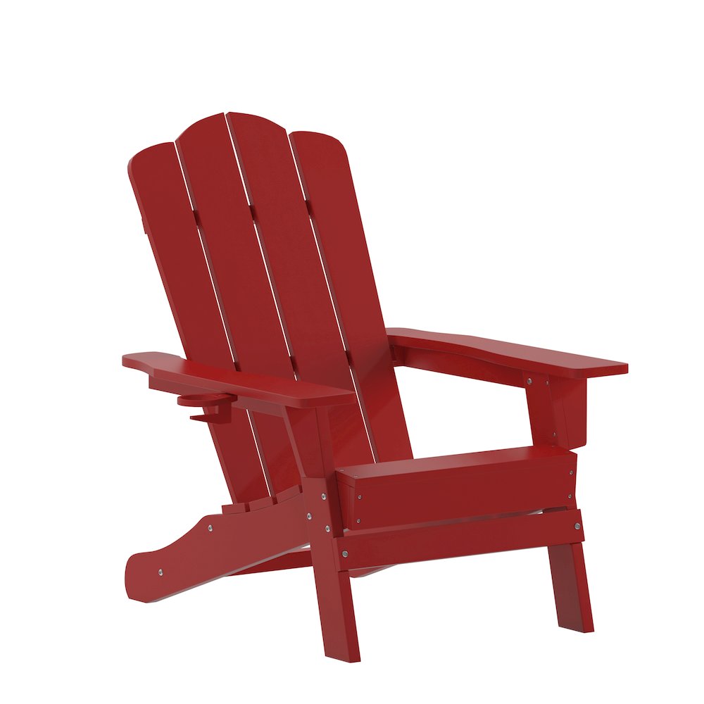 Contemporary Commercial Grade Adirondack Patio Chair with Cupholder. Picture 1