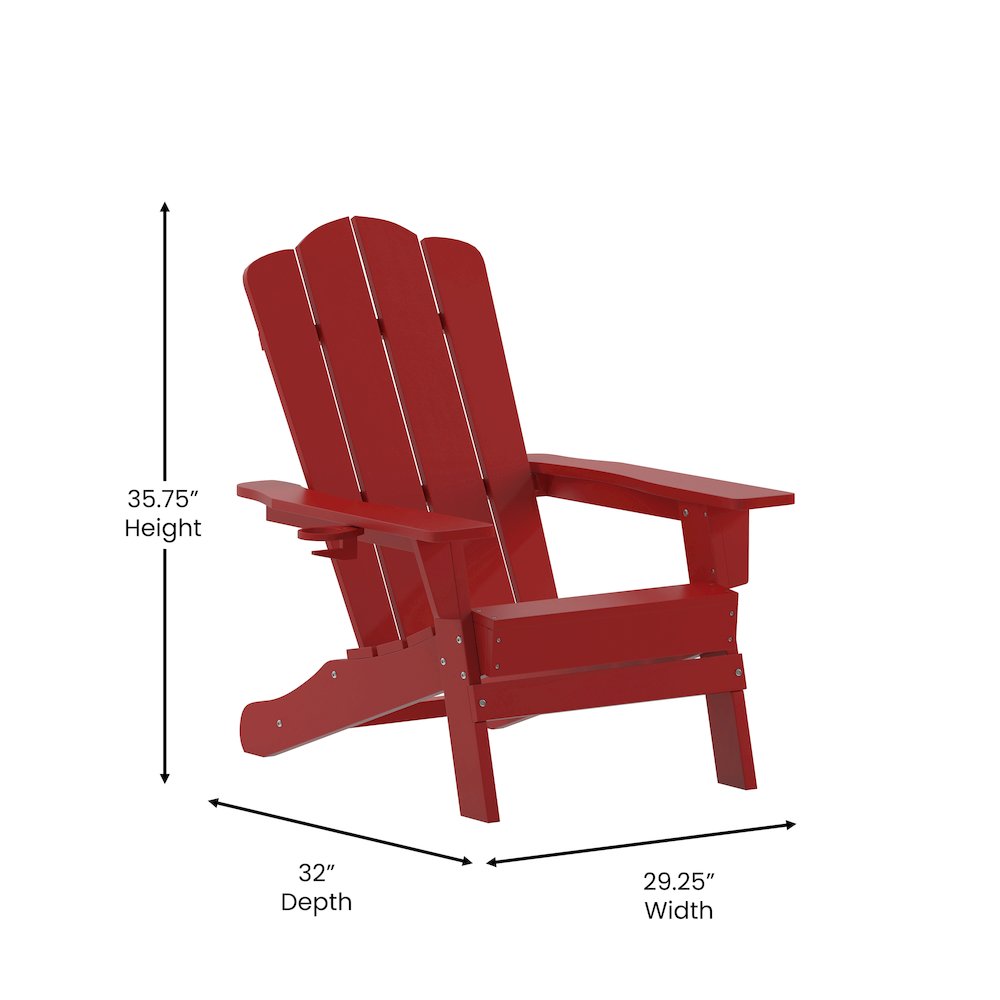 Contemporary Commercial Grade Adirondack Patio Chair with Cupholder. Picture 5
