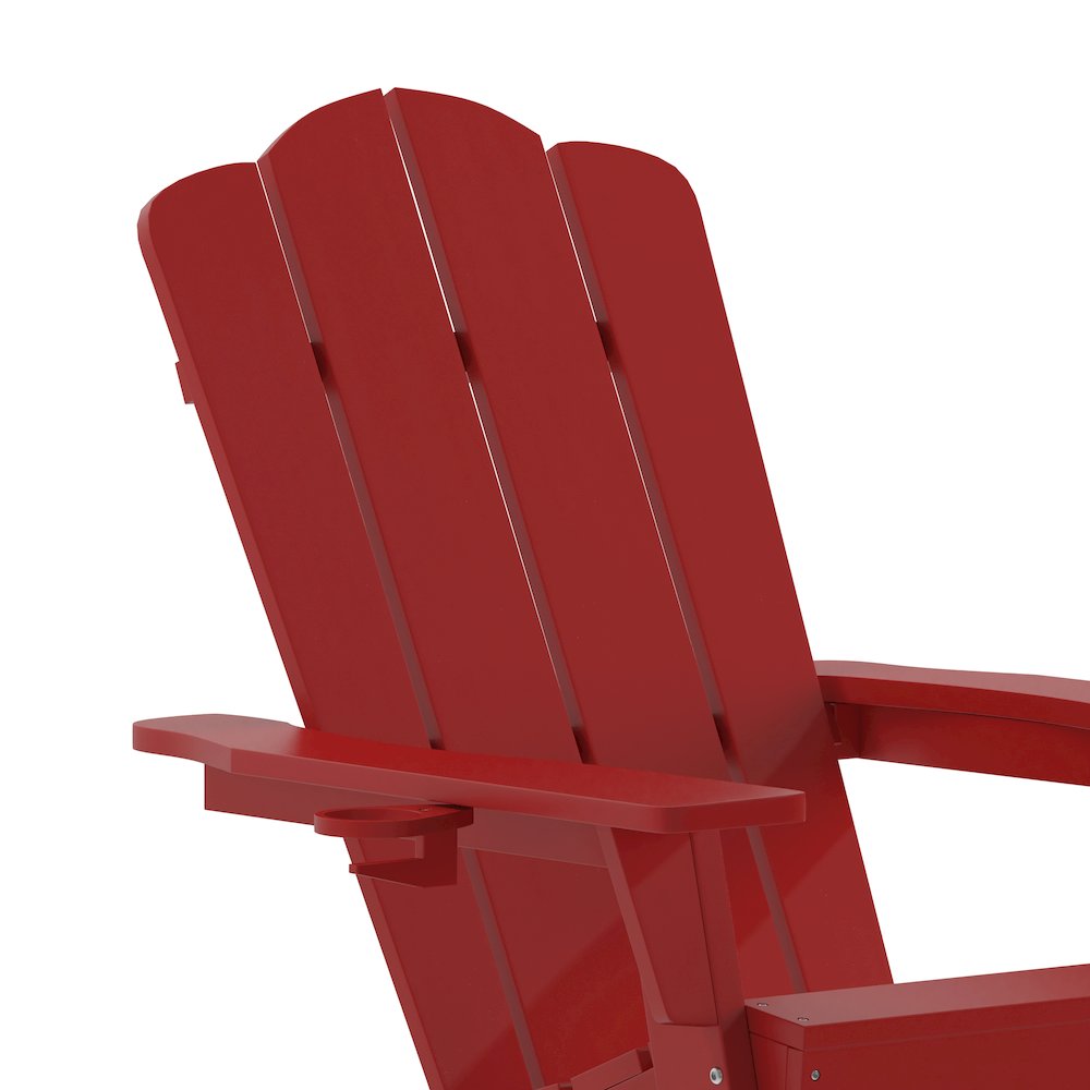 Contemporary Commercial Grade Adirondack Patio Chair with Cupholder. Picture 9