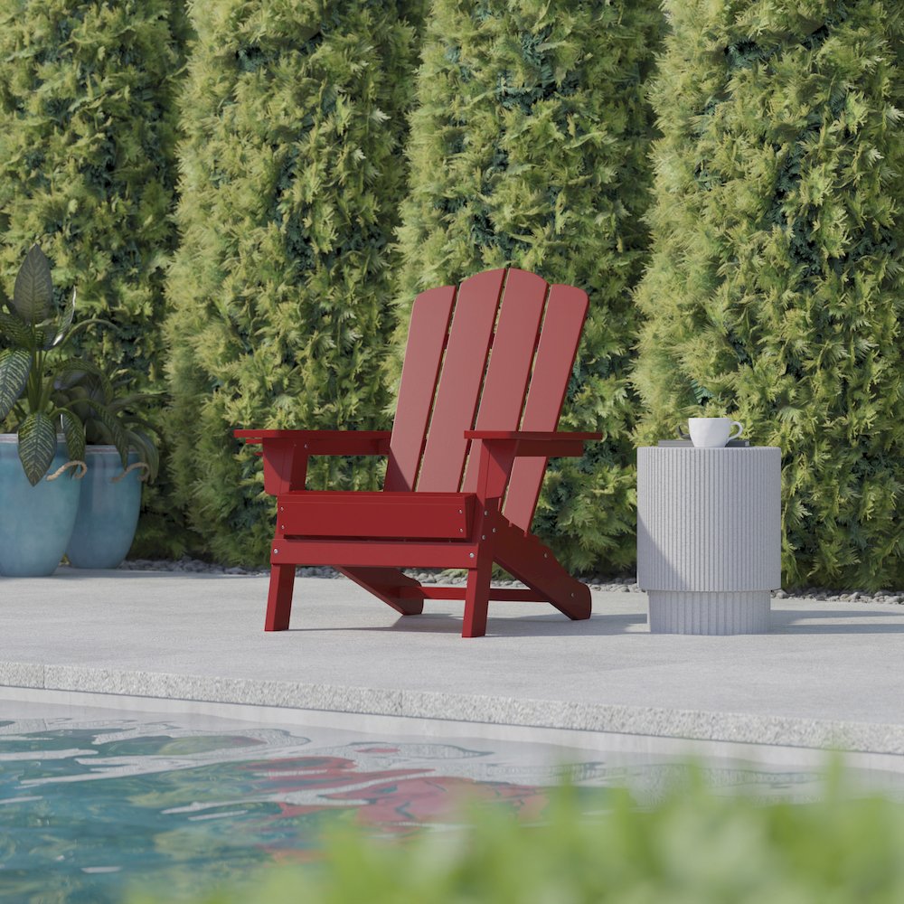 Contemporary Commercial Grade Adirondack Patio Chair with Cupholder. Picture 6