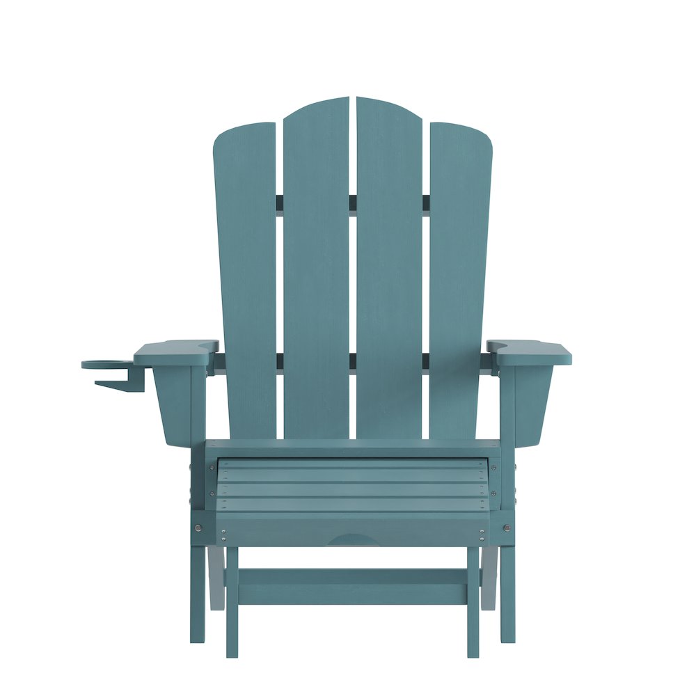 Commercial Adirondack Chair with Pull-Out Ottoman and Cupholder. Picture 11