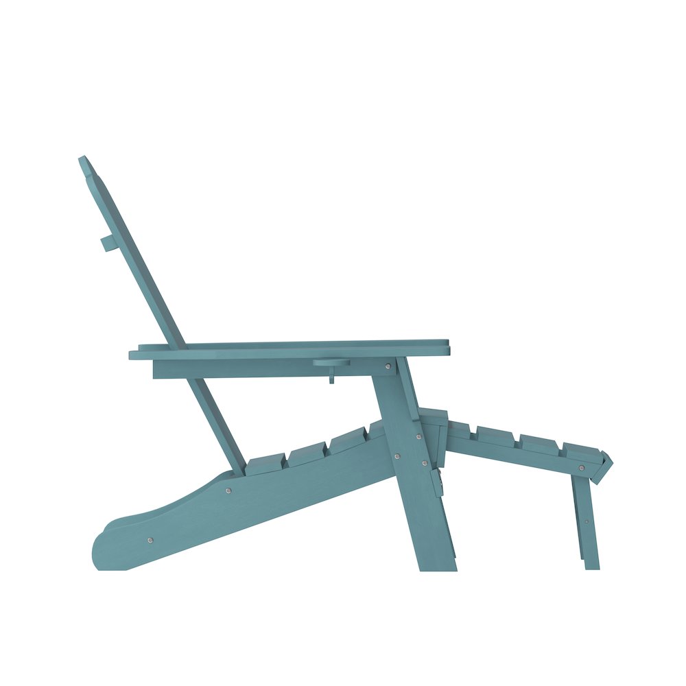 Commercial Adirondack Chair with Pull-Out Ottoman and Cupholder. Picture 10