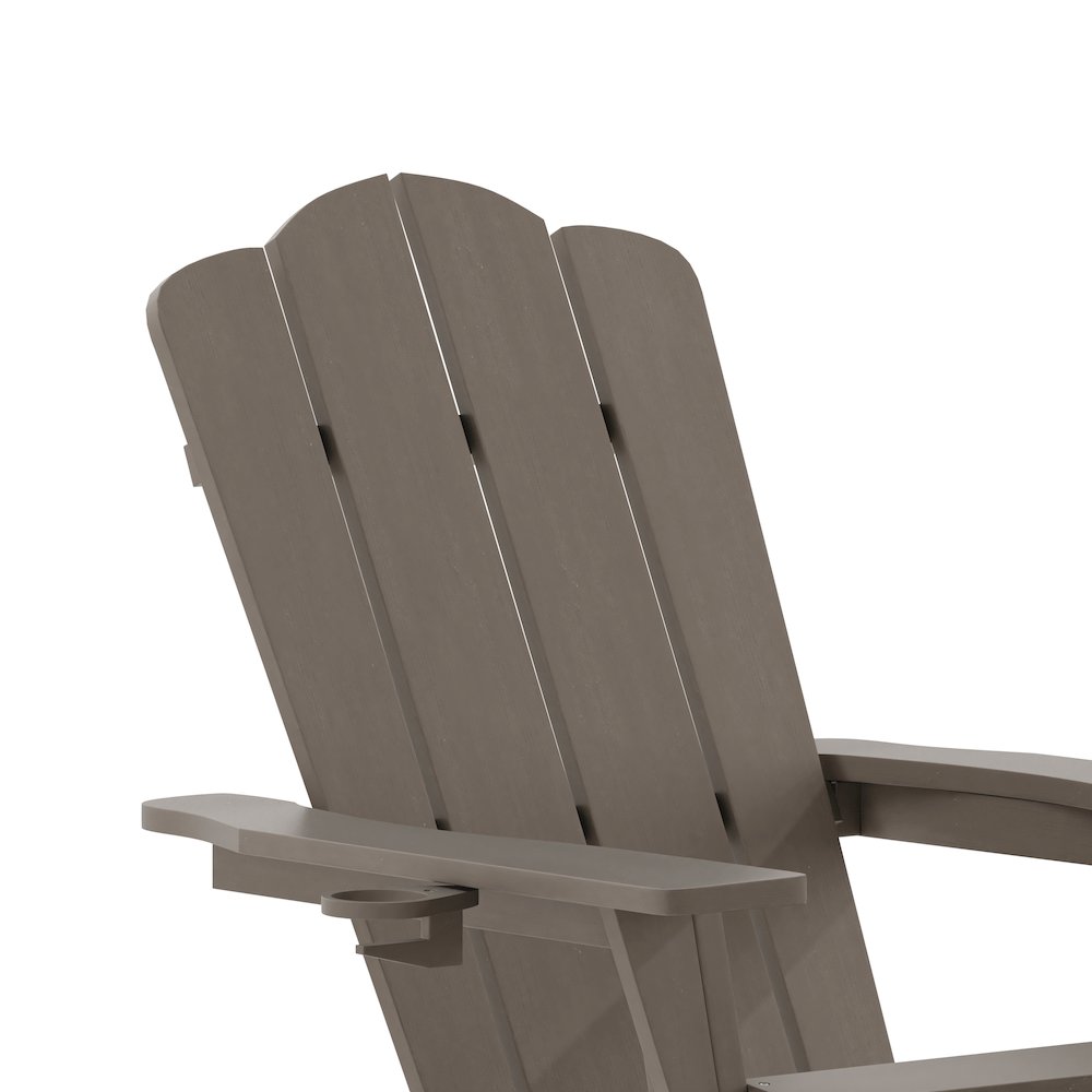 Commercial Adirondack Chair with Pull-Out Ottoman and Cupholder. Picture 9