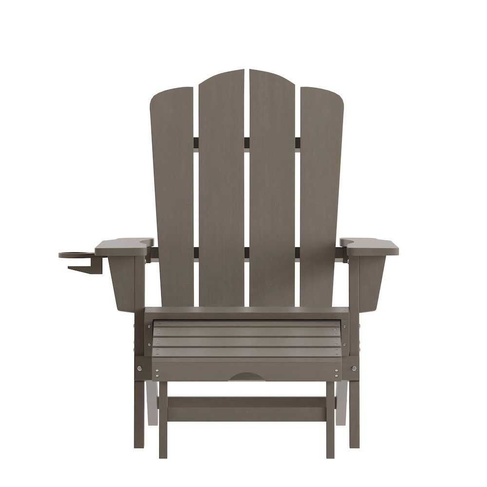 Commercial Adirondack Chair with Pull-Out Ottoman and Cupholder. Picture 11
