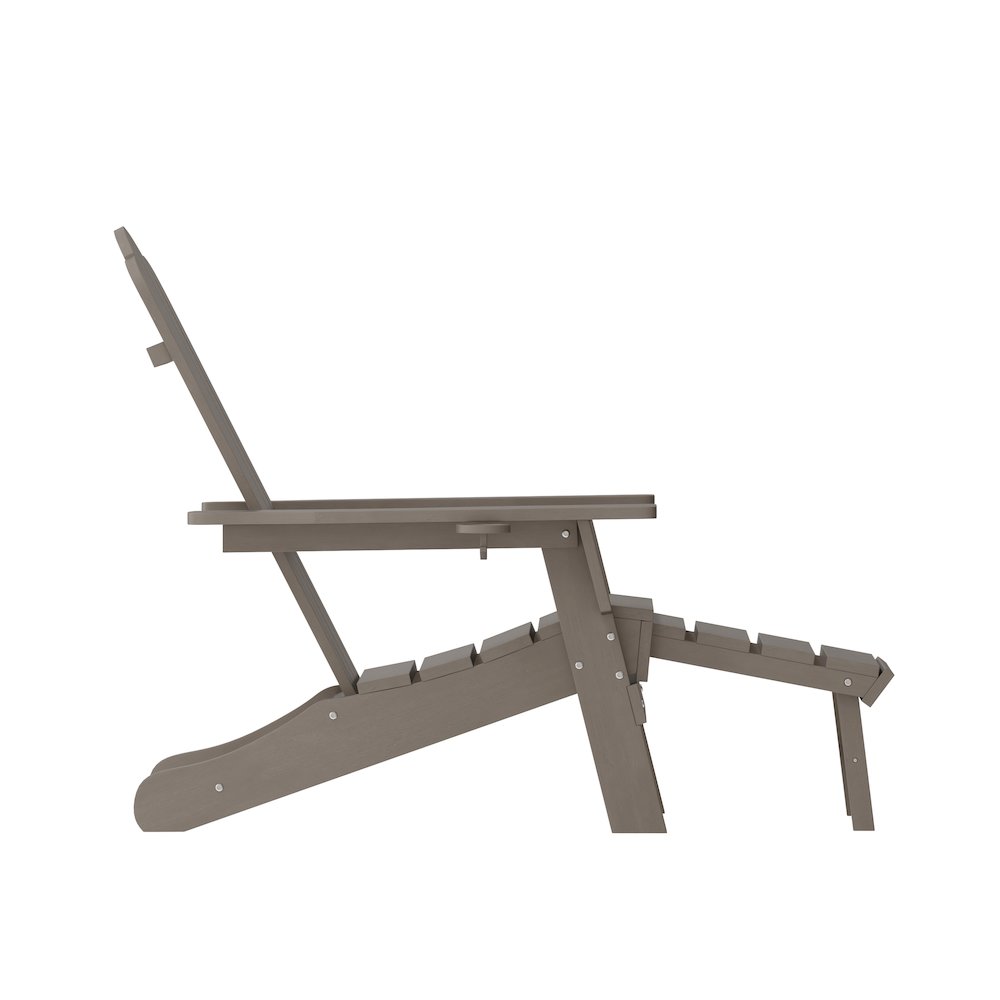 Commercial Adirondack Chair with Pull-Out Ottoman and Cupholder. Picture 10