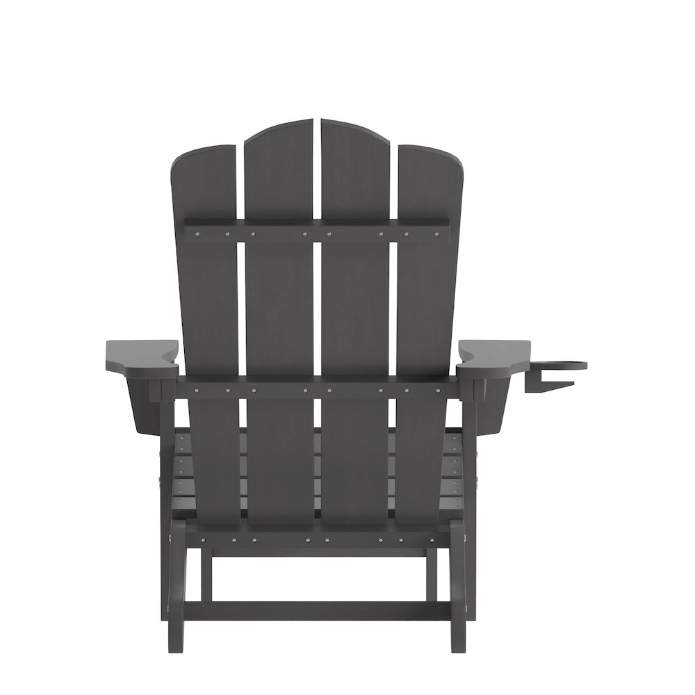 Commercial Adirondack Chair with Pull-Out Ottoman and Cupholder. Picture 8