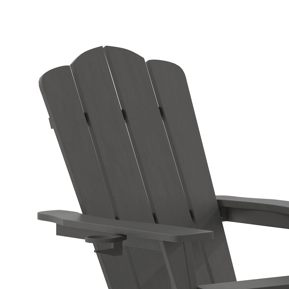 Commercial Adirondack Chair with Pull-Out Ottoman and Cupholder. Picture 9