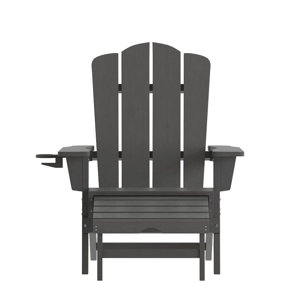 Commercial Adirondack Chair with Pull-Out Ottoman and Cupholder. Picture 11