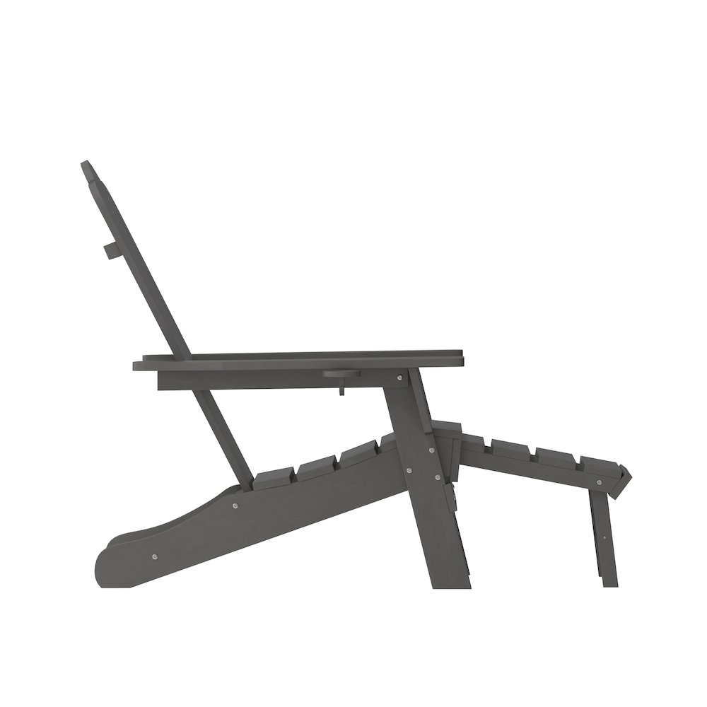 Commercial Adirondack Chair with Pull-Out Ottoman and Cupholder. Picture 10
