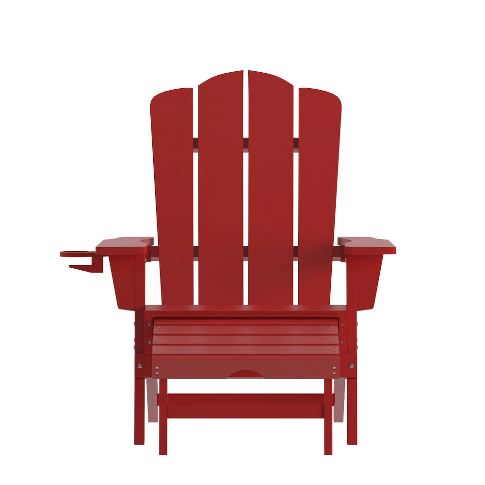 Commercial Adirondack Chair with Pull-Out Ottoman and Cupholder. Picture 11