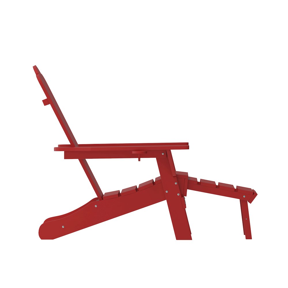 Commercial Adirondack Chair with Pull-Out Ottoman and Cupholder. Picture 10