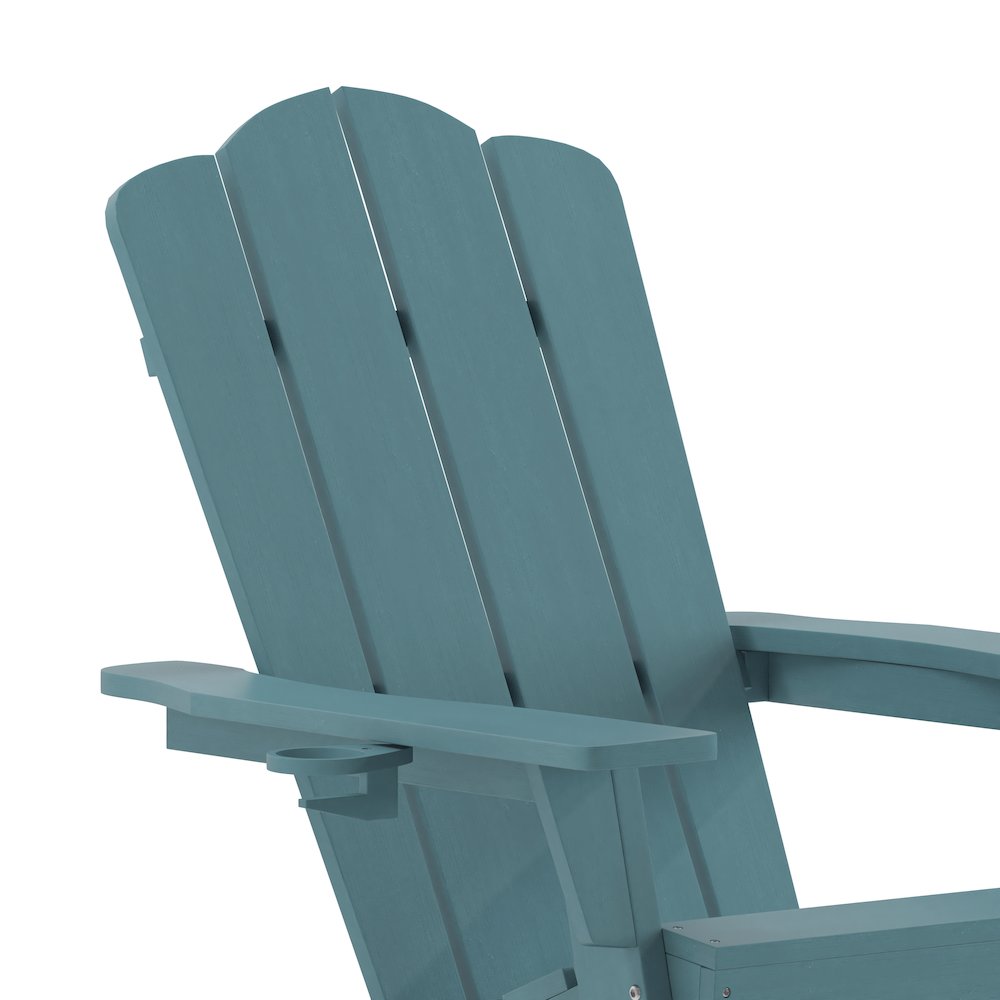 Contemporary Commercial Grade Adirondack Rocking Chair with Cupholder. Picture 9