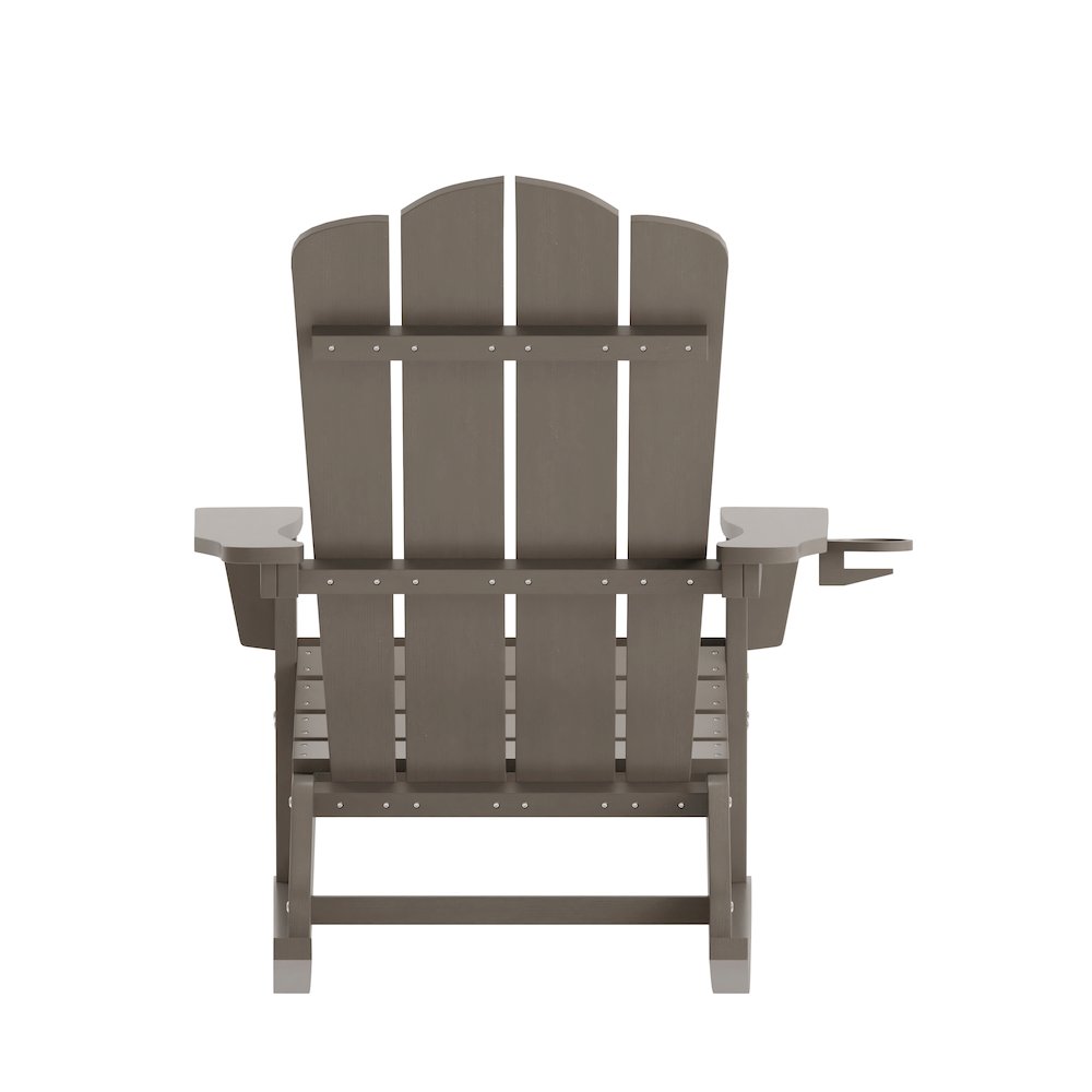 Contemporary Commercial Grade Adirondack Rocking Chair with Cupholder. Picture 7