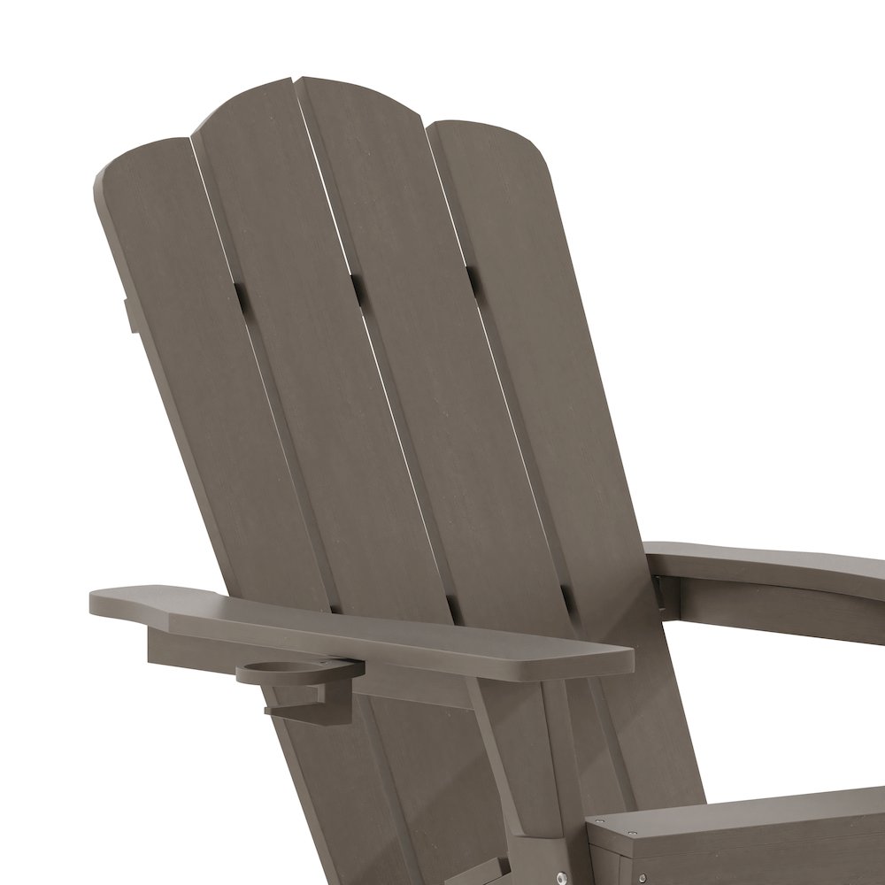 Contemporary Commercial Grade Adirondack Rocking Chair with Cupholder. Picture 8