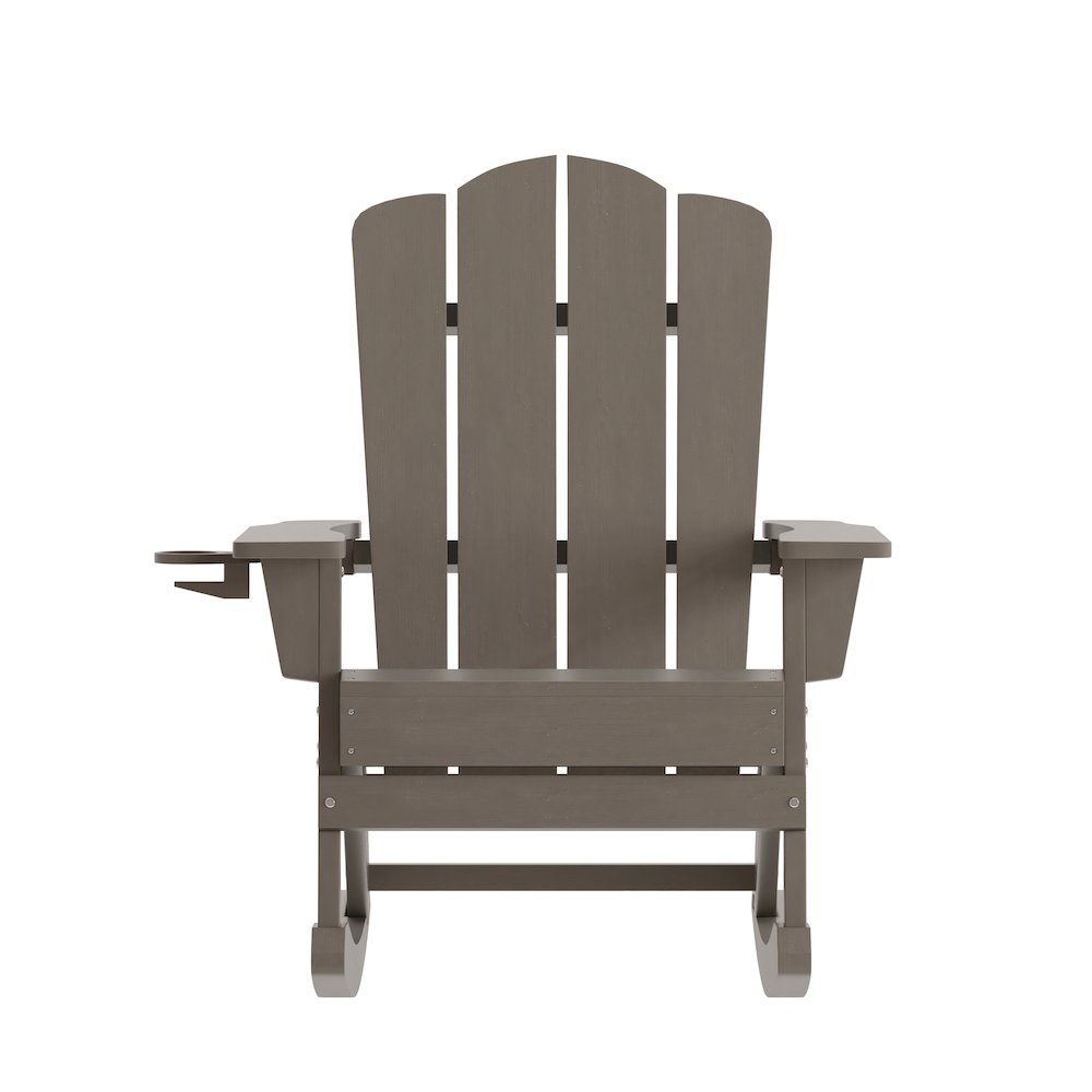 Contemporary Commercial Grade Adirondack Rocking Chair with Cupholder. Picture 10