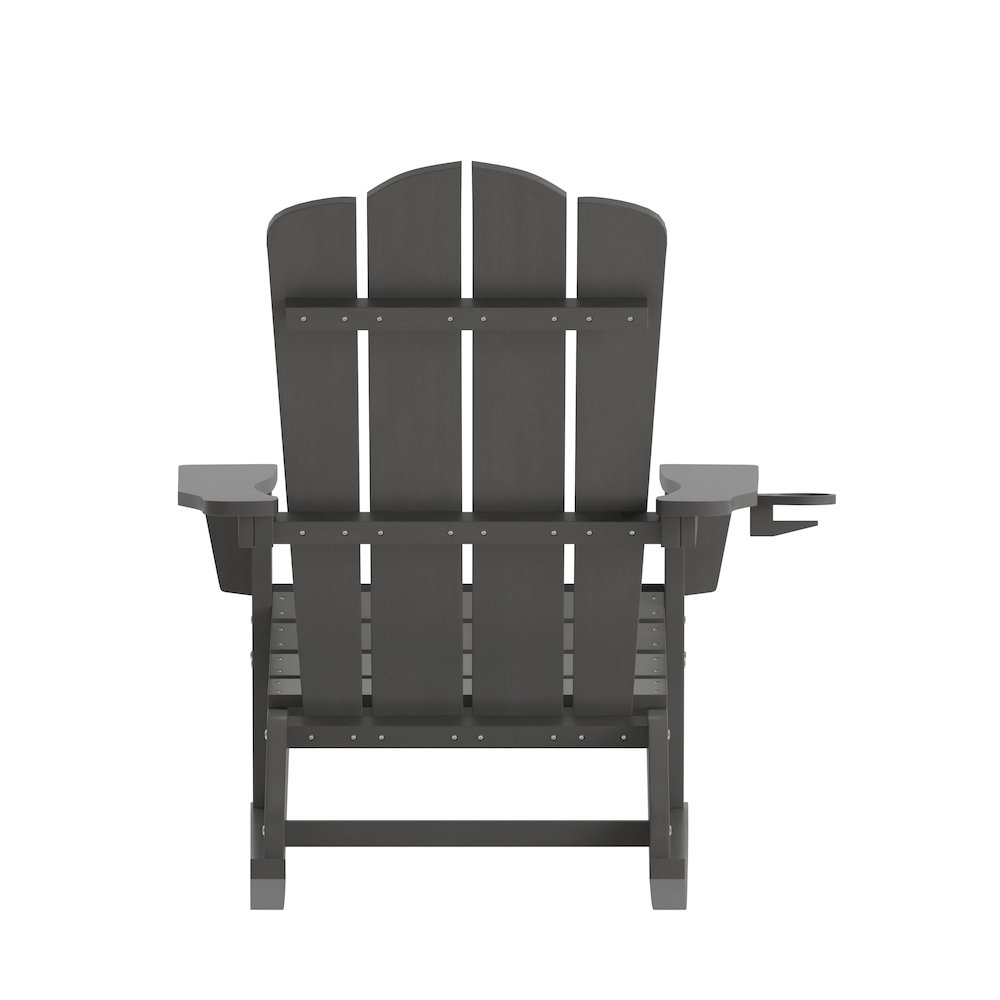 Contemporary Commercial Grade Adirondack Rocking Chair with Cupholder. Picture 8