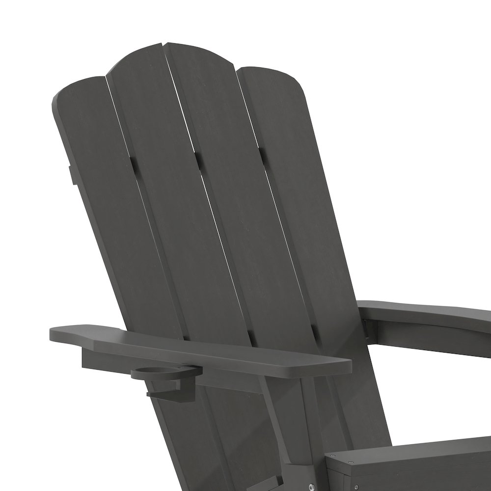 Contemporary Commercial Grade Adirondack Rocking Chair with Cupholder. Picture 9