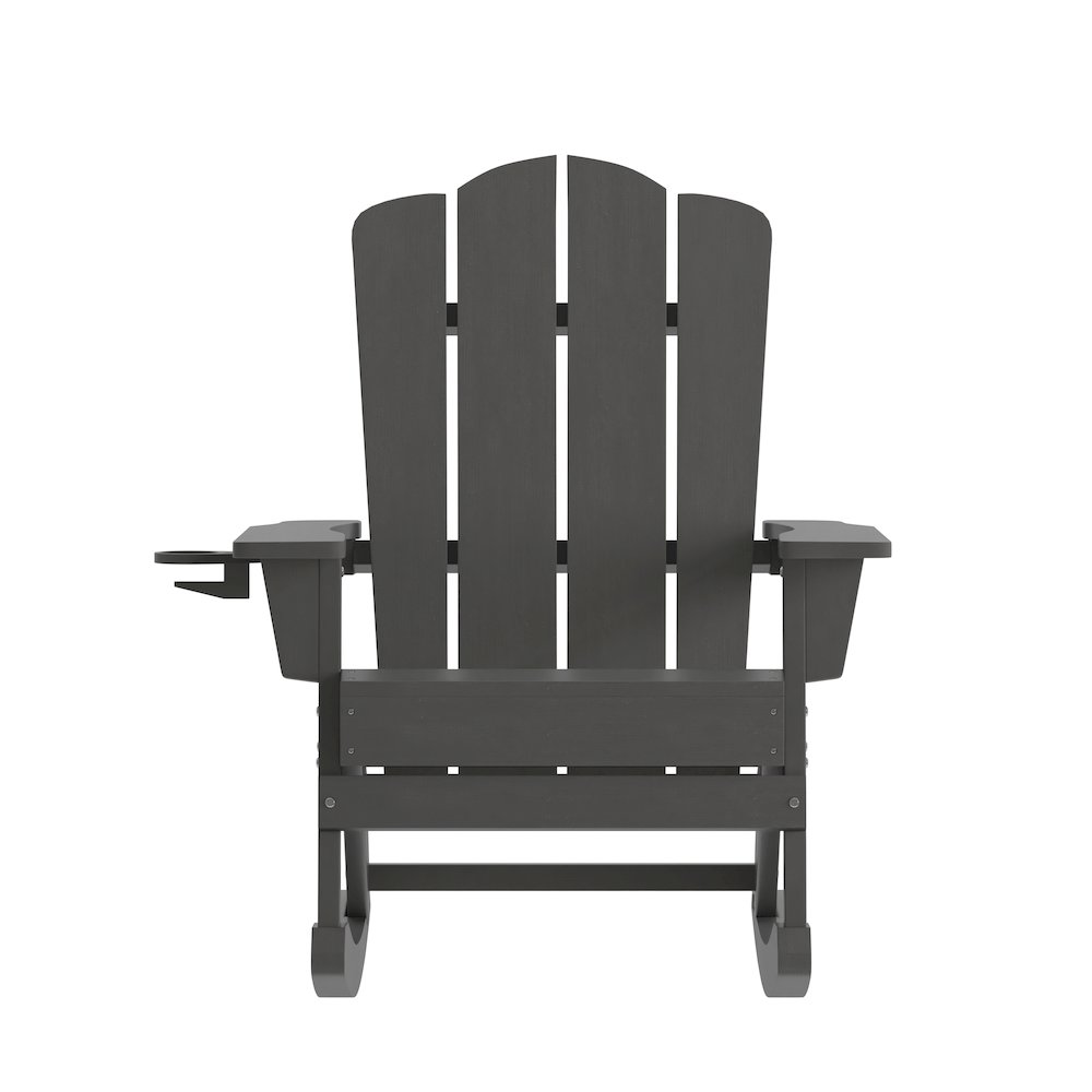 Contemporary Commercial Grade Adirondack Rocking Chair with Cupholder. Picture 11