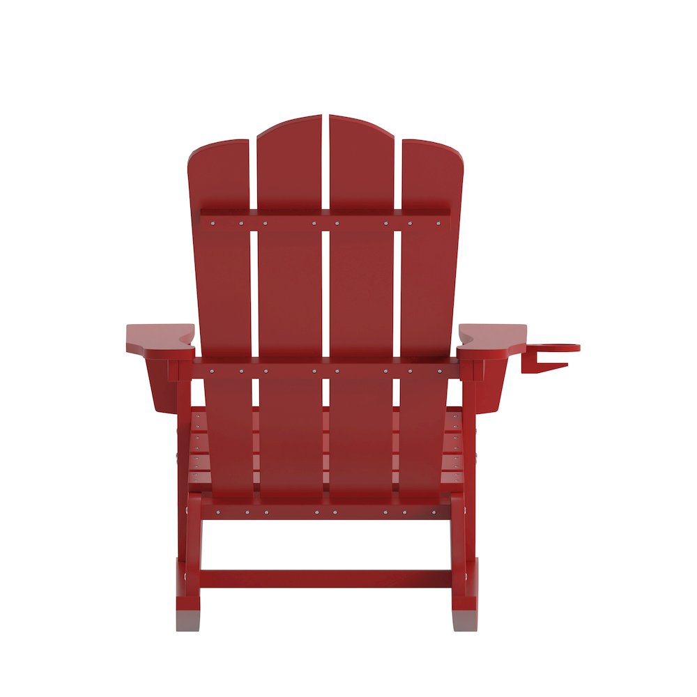 Contemporary Commercial Grade Adirondack Rocking Chair with Cupholder. Picture 8