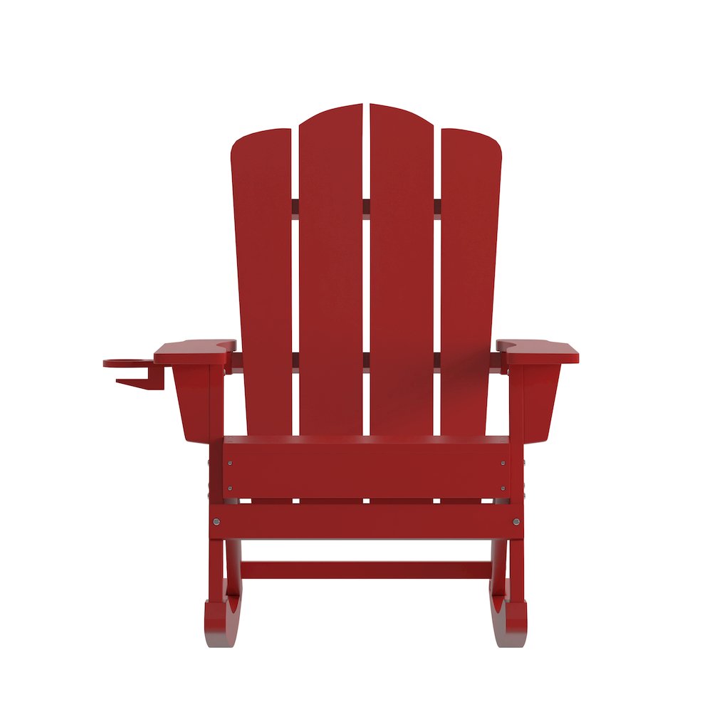Contemporary Commercial Grade Adirondack Rocking Chair with Cupholder. Picture 11