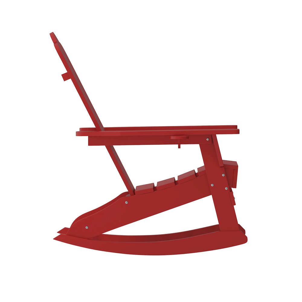 Contemporary Commercial Grade Adirondack Rocking Chair with Cupholder. Picture 10