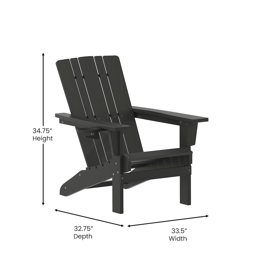 Contemporary Commercial Grade Adirondack Patio Chair with Cupholder. Picture 5