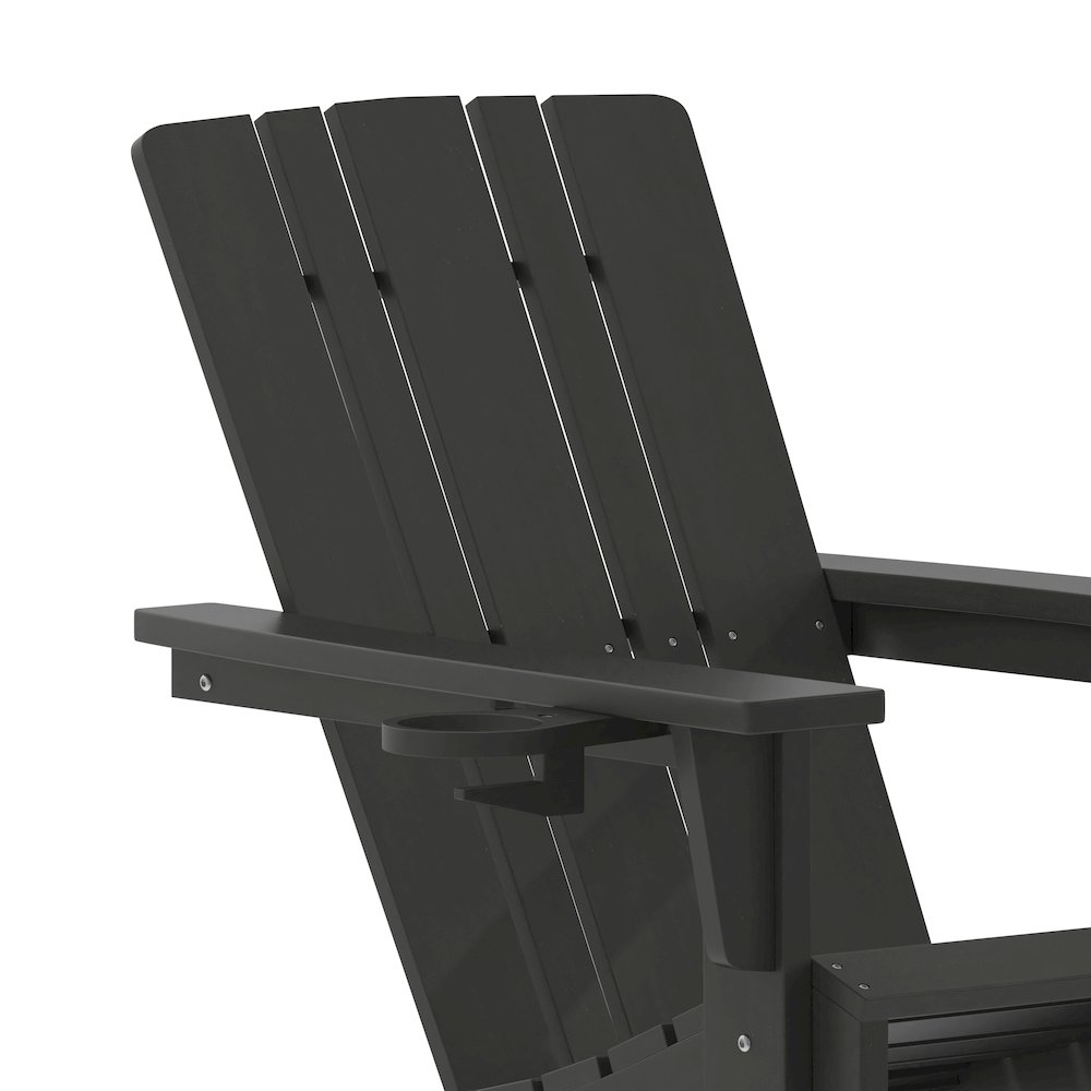Contemporary Commercial Grade Adirondack Patio Chair with Cupholder. Picture 9