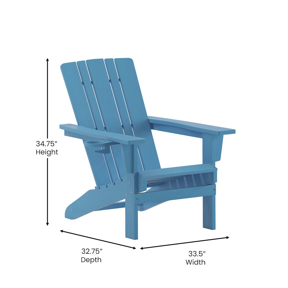 Contemporary Commercial Grade Adirondack Patio Chair with Cupholder. Picture 5