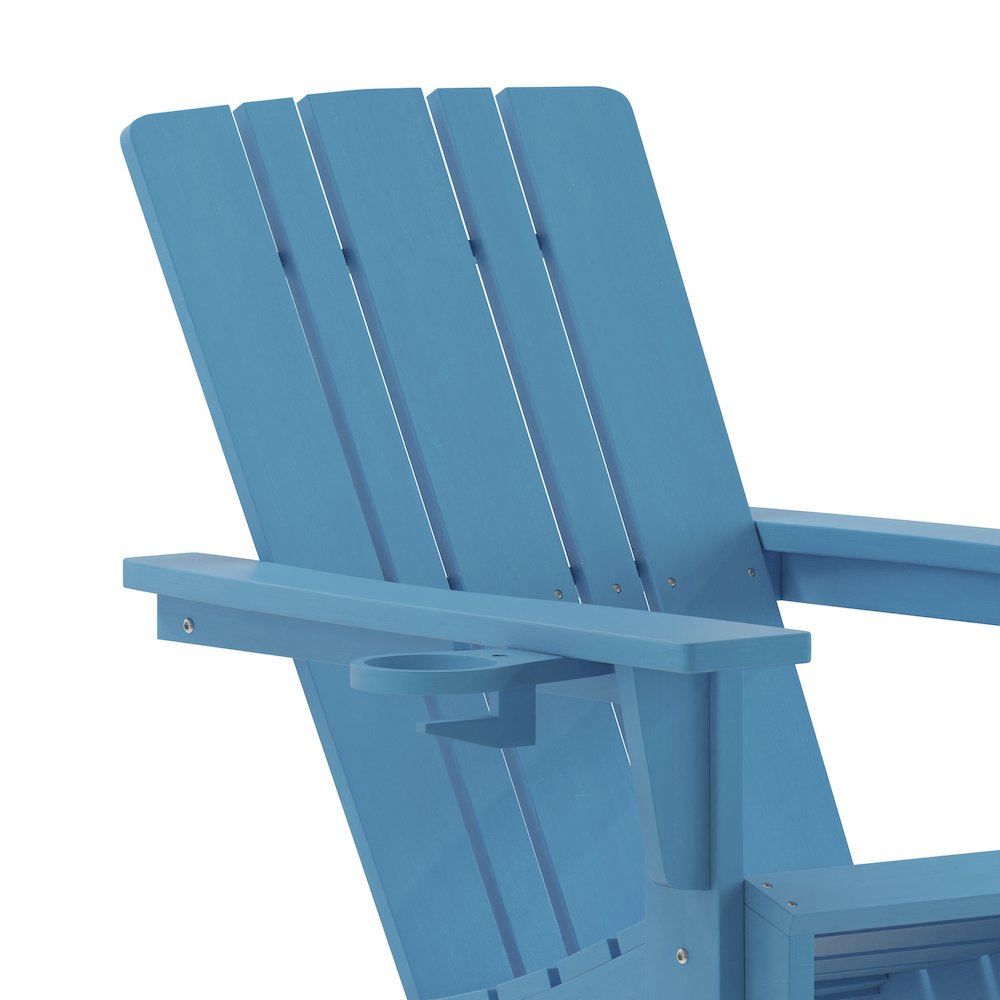 Contemporary Commercial Grade Adirondack Patio Chair with Cupholder. Picture 9
