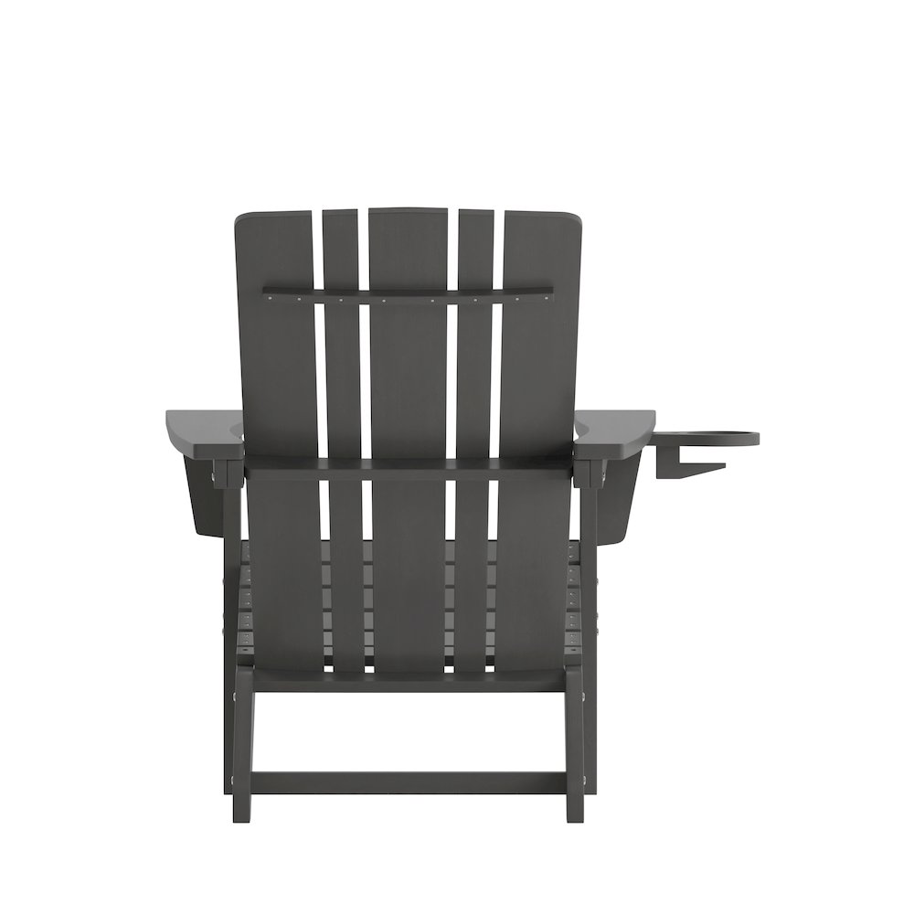 Contemporary Commercial Grade Adirondack Patio Chair with Cupholder. Picture 8