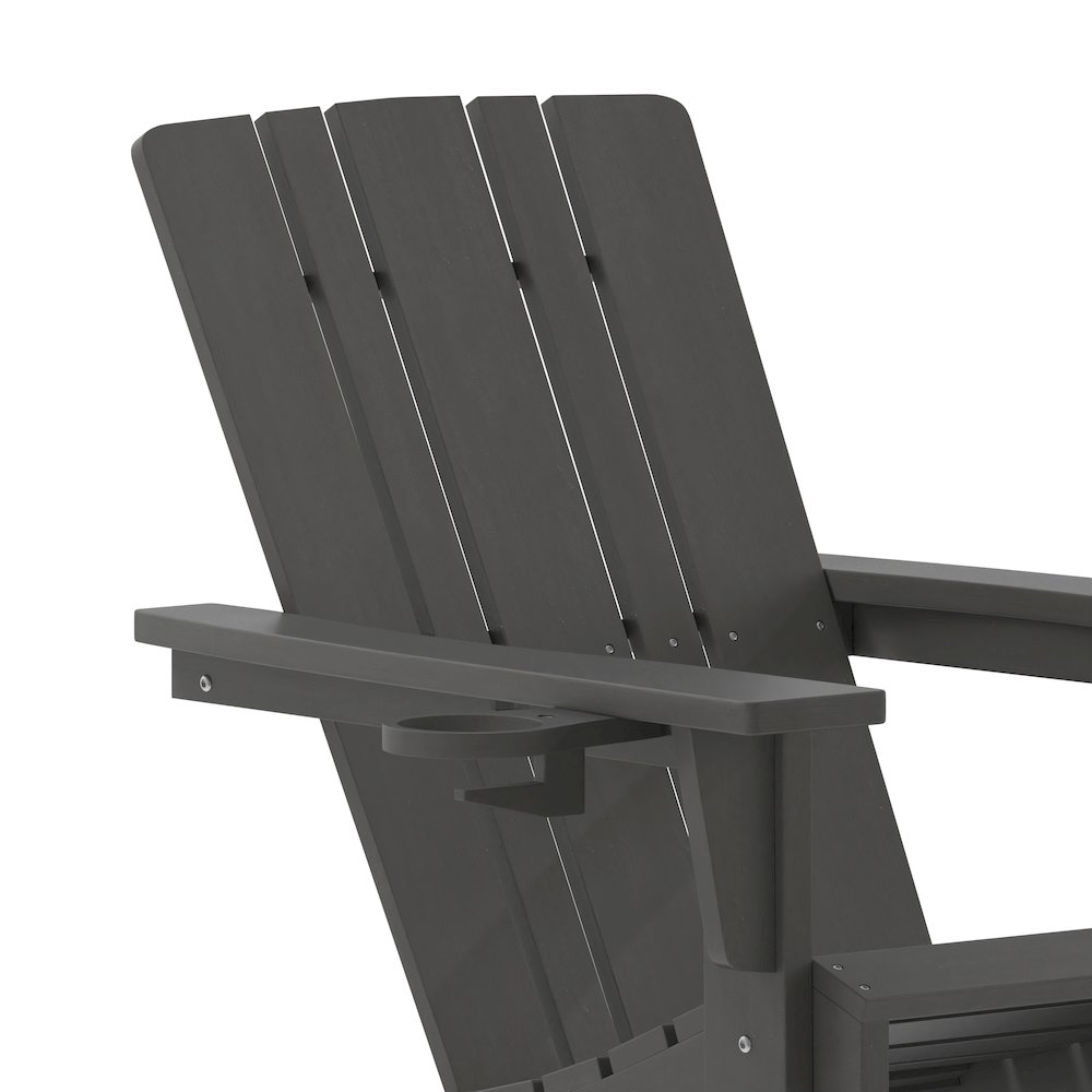 Contemporary Commercial Grade Adirondack Patio Chair with Cupholder. Picture 9
