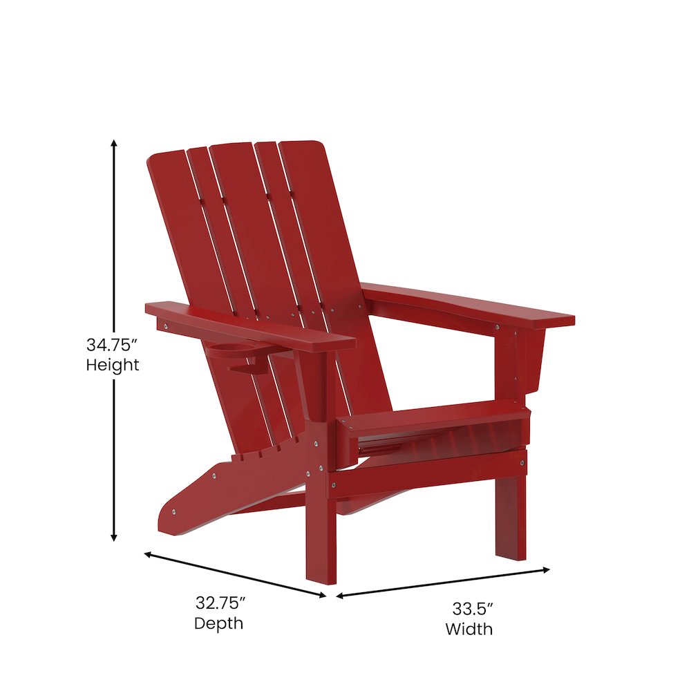 Contemporary Commercial Grade Adirondack Patio Chair with Cupholder. Picture 5