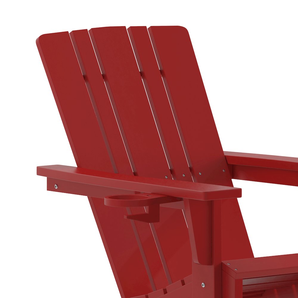 Contemporary Commercial Grade Adirondack Patio Chair with Cupholder. Picture 9