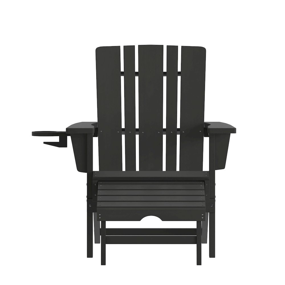 Commercial Adirondack Chair with Pull-Out Ottoman and Cupholder. Picture 11
