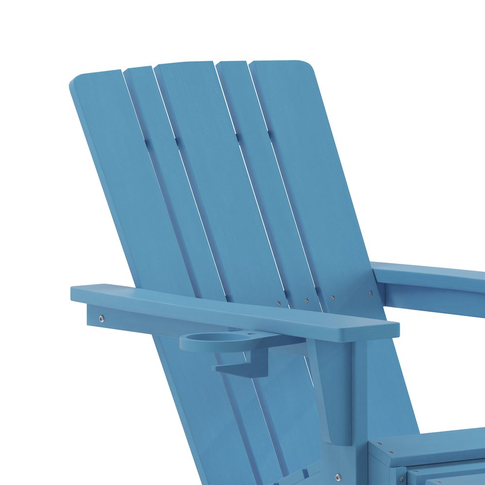 Commercial Adirondack Chair with Pull-Out Ottoman and Cupholder. Picture 9