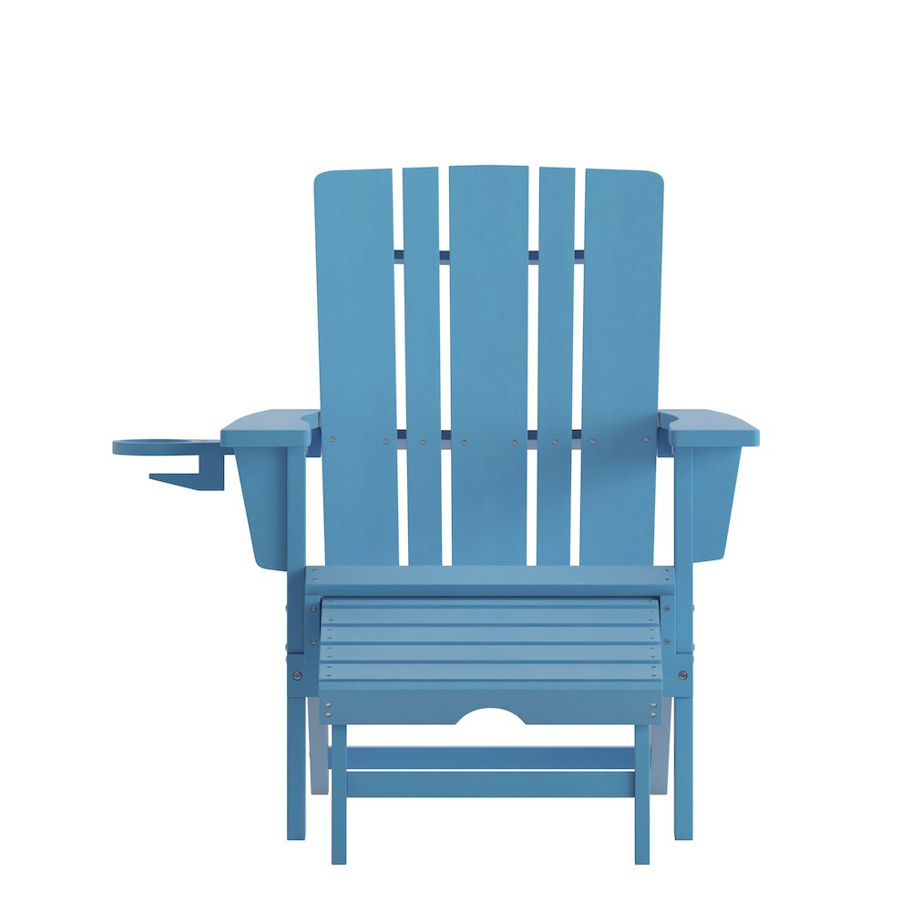 Commercial Adirondack Chair with Pull-Out Ottoman and Cupholder. Picture 11